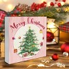 Pink Christmas Wooden Sign - Merry Christmas Home Decor, 5 x 5 Inch - 2 of 4