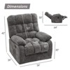 Lirago,Reclining Armchair with Footrest & Side Pocket - Gray Chenille Recliner for Living Room - 4 of 4