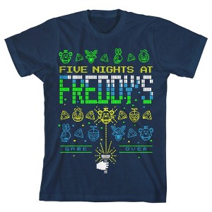 Five Nights at Freddy's Game Over Outline Art Boy's Navy T-shirt - 1 of 3