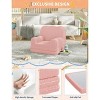 Kids' 2-in-1 Convertible Sofa Chair - Soft Teddy Fleece Toddler Lounger & Bed for Playroom, Nursery | Great Birthday Gift - 4 of 4