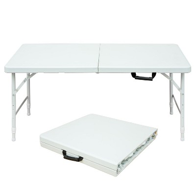 Patti 4ft Portable Folding Table for Camping, Metal Patio Dinning Table, Outdoor Furniture - Maison Boucle