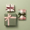 3ct 45' Gift Tie-on Ribbons Green/Plaid Red/Cream - Hearth & Hand™ with Magnolia - 3 of 3