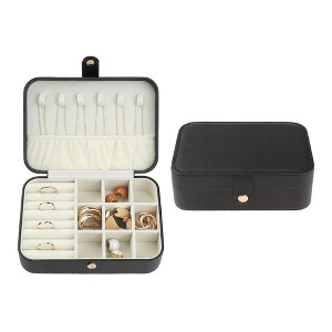 Unique Bargains Small Portable PU Leather Travel Jewelry Box - 1 of 4