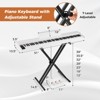 Costway 88-Key Keyboard Piano Set with Adjustable Stand & 2 Keyboard Mode 2 Speakers Black/Brown/White - 3 of 4