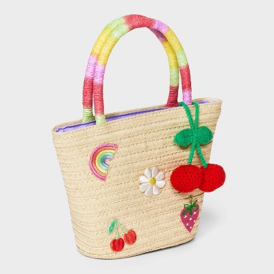 Toddler Girls&#39; Woven Patchwork Tote Bag - Cat &#38; Jack&#8482; Off-White