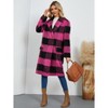 Coolmee Women's Plaid Jacket Long Corduroy Casual Lapel Button Down Flannel Trench Coats - 3 of 4
