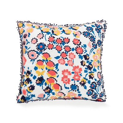 16X16 Petite Floral Decorative Throw Pillow Blue - Vera Bradley