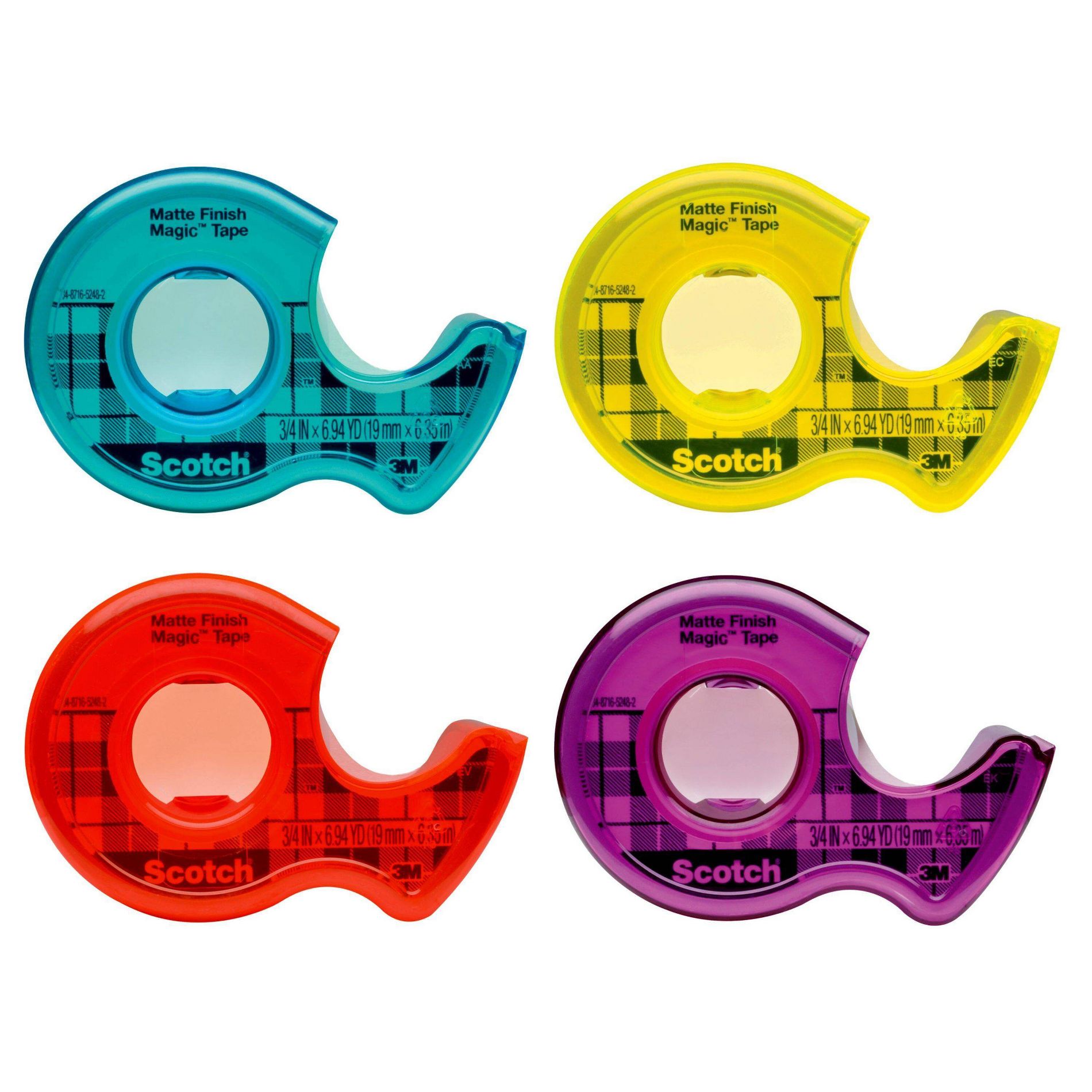 Scotch 1ct Matte Finish Magic Tape 20.83' (Color May Vary)