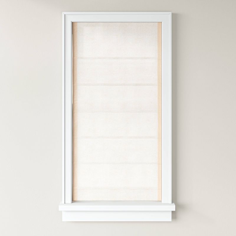 1pc Light Filtering Cordless Linen Blend Roman Window Shade Light Orange - Threshold™, 3 of 6