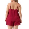 Agnes Orinda Women's Plus Size Adjustable Strap Elastic Waist Lace Trim Pajama Sets - 4 of 4