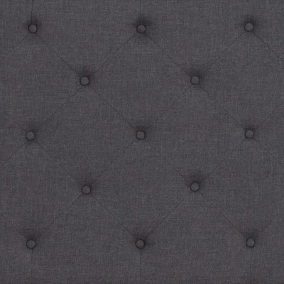 Transitional Full Platform Bed with Tufted Upholstery and Nailhead Trim in Dark Gray