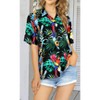 HAPPY BAY Hawaiian Shirts Womens Summer Beach Party Short Sleeve Vacation Blouse Shirt Collared Colorful Button Up Dress Tee Shirts Tops - 3 of 4