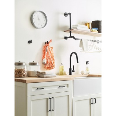 Matte Black 6-5/16 Inch Modern Cabinet Bar Pull