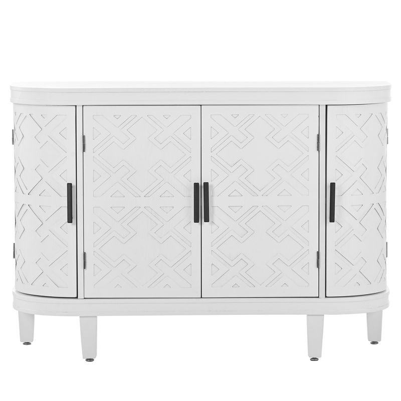 Accent Storage Cabinet Wooden Sideboard Cabinet with Antique Pattern Doors-ModernLuxe, 4 of 11