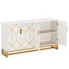 Resenkos Sideboard Buffet, Kitchen Storage Cabinet,59" Modern Sideboard Buffet Kitchen Storage Cabinet with Doors,White - 4 of 4
