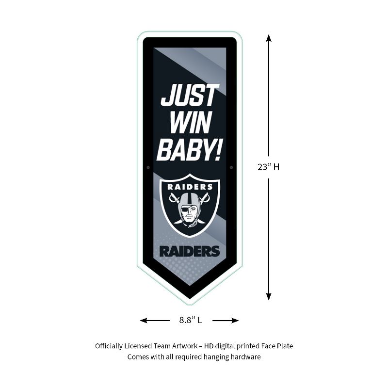Evergreen Ultra-Thin Glazelight LED Wall Decor, Pennant, Las Vegas Raiders- 9 x 23 Inches Made In USA, 2 of 7