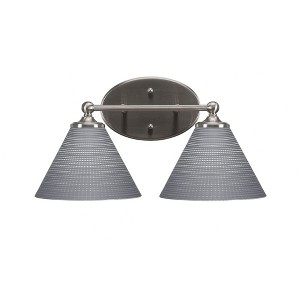 Toltec Lighting Capri 2 - Light Vanity in  Brushed Nickel with 7" Gray Matrix Shade - 1 of 1