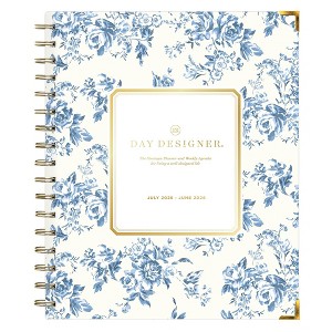 Day Designer Weekly/Monthly Wirebound Planner 7x9 Hardcover Belinda Blue - 1 of 4