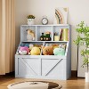 Kids Toy Storage Organizer with Bookshelf, 3-Tier Toy Shelf & 2 Storage Bins for Nursery, Playroom, Bedroom - 2 of 4