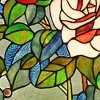 CHLOE Lighting Butterfly & Roses Tiffany-glass Window Panel 27x19 - 3 of 4