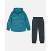 Deux par Deux Boy Two-Piece Mid-Season Outerwear Set Blue and Gray - 3 of 4