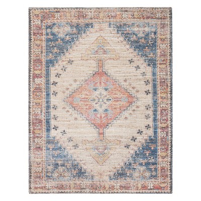 5'x8' Long Medallion Red Border Jute/Chenille - Anji Mountain: Handmade Braided Flatweave Indoor Rug, Fair Trade Certified