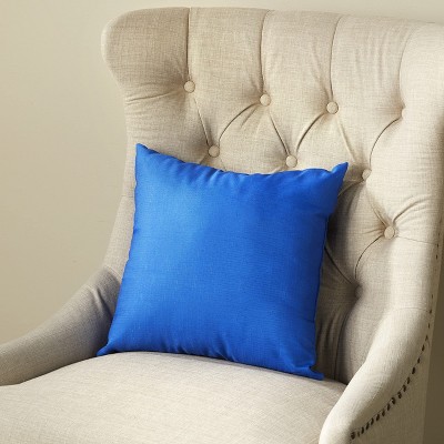 Indigo Blue Polyester Square Throw Pillow 16x16