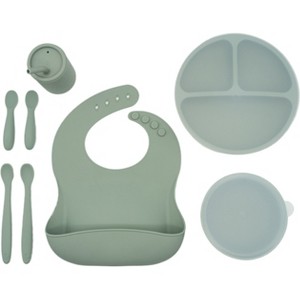 WeeSprout Baby Led Weaning Bundle, Silicone Suction Bowl, Spoons, Bib & Cup, Develops Self Feeding Skills - 1 of 4