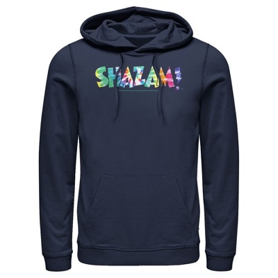 Men's Justice League Shazam Tie Dye Logo Pull Over Hoodie