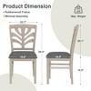 VECELO Rustic Wooden Dining Chairs, Rubber Wood Kitchen Chairs with Padded Seat & Elegant Hollowed Backrest, Gray - 3 of 4