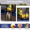 Tangkula Patio Loveseat 2 Person Cushioned Seats With Center Table Outdoor Rattan Furniture Set Turquoise/ Red - 3 of 4