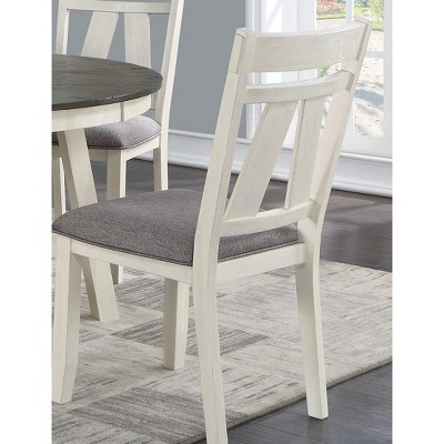 Vynxaria Modern Faux Leather White Tufted Set of 2 Chairs Dining Seat Chair
