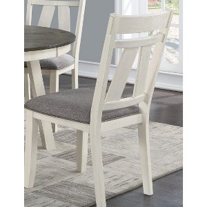 Vynxaria Modern Faux Leather White Tufted Set of 2 Chairs Dining Seat Chair - 1 of 4