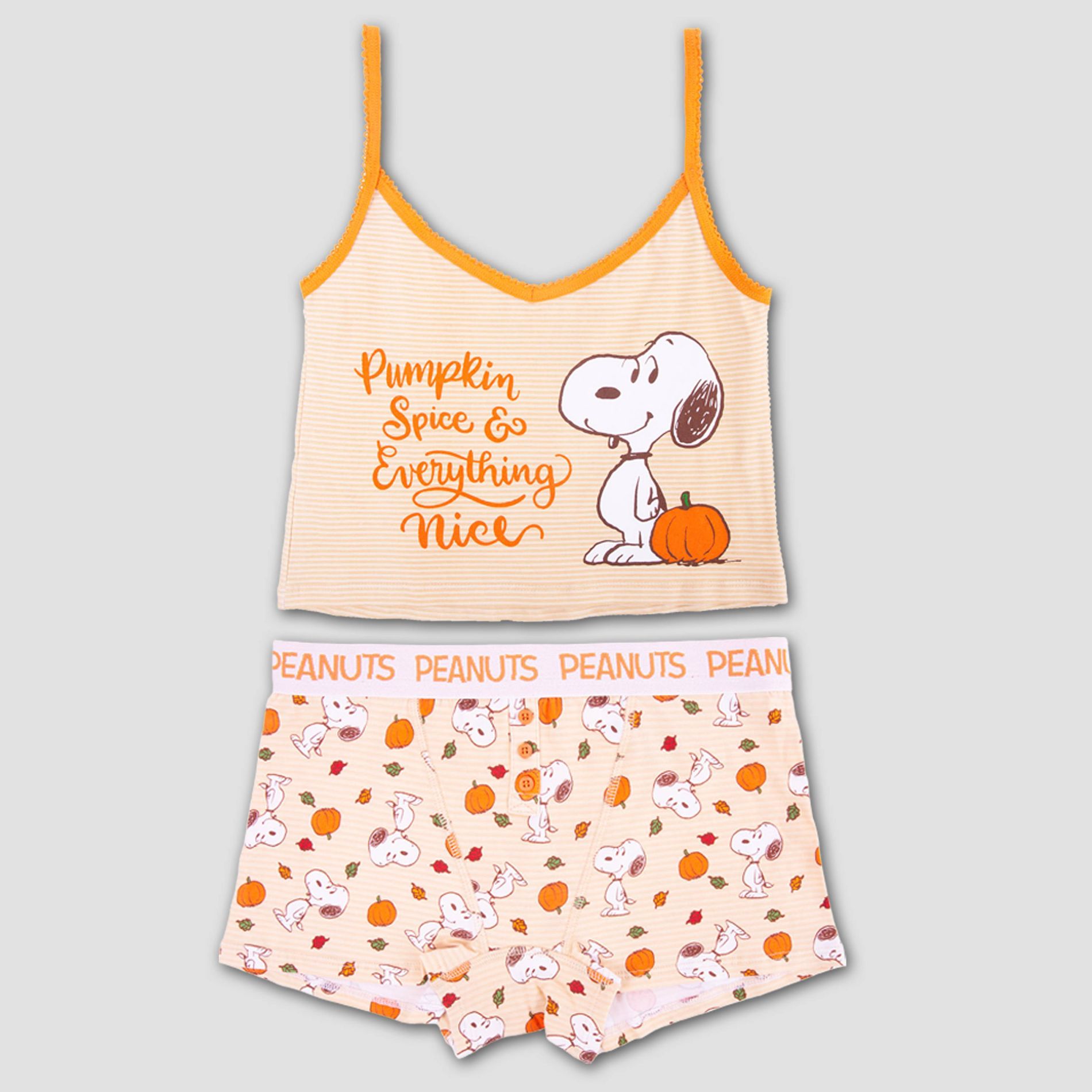 Women's Peanuts Cami & Boxer Set - Orange
