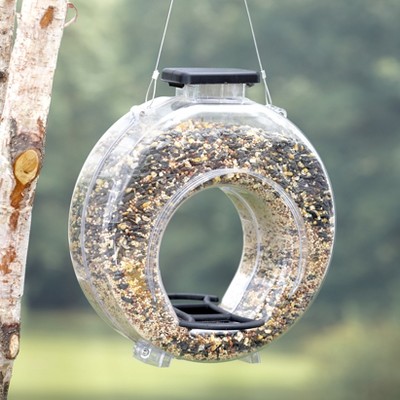Large Clear Hanging Plastic Fly-Through Bird Feeder