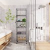 6 - Tier Storage Shelf Wire Shelving Unit Standing Rack Organization with Caster Wheels Stainless Side Hooks Black - 4 of 4