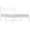 vidaXL 12" White Twin XL Metal Bed Frame with Headboard No Mattress - 4 of 4