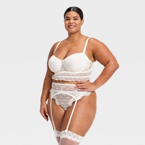 Women's Heirloom Lace 3pc Lingerie Set - Auden White 1X