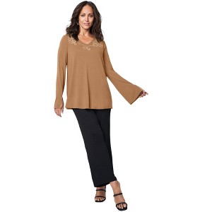 Jessica London V-Neck Embellished Tunic - 1 of 2
