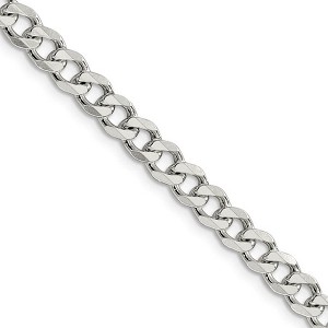 Black Bow Jewelry 5.5mm Sterling Silver, Solid Curb Chain Necklace - 1 of 4