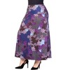 24seven Comfort Apparel Plus Size Purple Paisley Print Elastic Waist A Line Maxi Skirt - 2 of 4