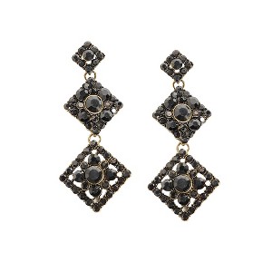 SOHI Women's Chrome Silver Embellished Diamond Drop Earrings - 1 of 4
