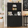 67.7"H Pantry Storage Cabinet with Sliding Barn Doors & Adjustable Shelf, Sideboard Buffet Cabinet - 3 of 4