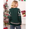 Coolmee Family Christmas Sweater Crew Neck Reindeer Snowflakes Knitted Pullover for Women - 4 of 4