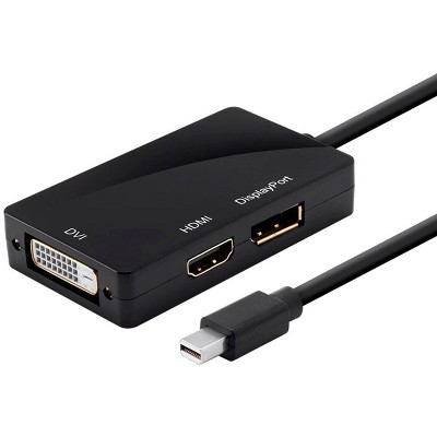 Monoprice DisplayPort 1.2a to 4K HDMI, Dual Link DVI, and VGA Passive  Adapter, Black 