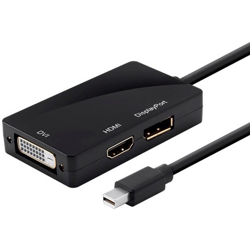 Monoprice Mini Displayport 1.1 Hdmi, Dvi, And Displayport Adapter, Black : Target