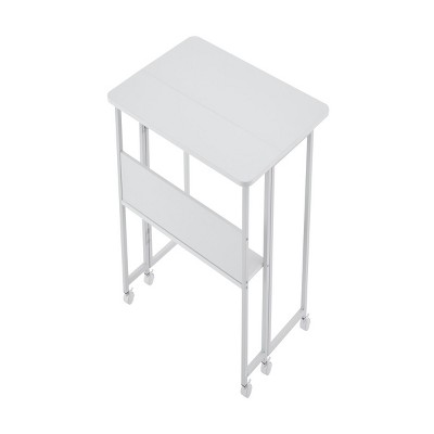 GlasFlength Folding Tables Space Saving Foldable Desk Compact Simple Design for Modern Home Offices Bedroom, White, 31.5"*22.9"*29.53"