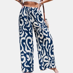 Women's Bohemian Beach Palazzo Pants with Ikat Print - Cupshe - 1 of 4