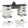 59" Farmhouse Executive Desk, Home Office Desk with File Drawer and Storage Cabinet, Wooden Computer Table with 3 Drawers for Work and Study - 2 of 4