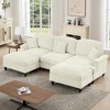 AENKYO Oversized Modular Sofa Set with Removable Ruffles & Ottoman, Large Seater, Deep Seat Corner Sofa with Chenille Fabric for Office, Living Room - 4 of 4